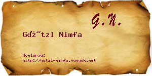 Götzl Nimfa névjegykártya